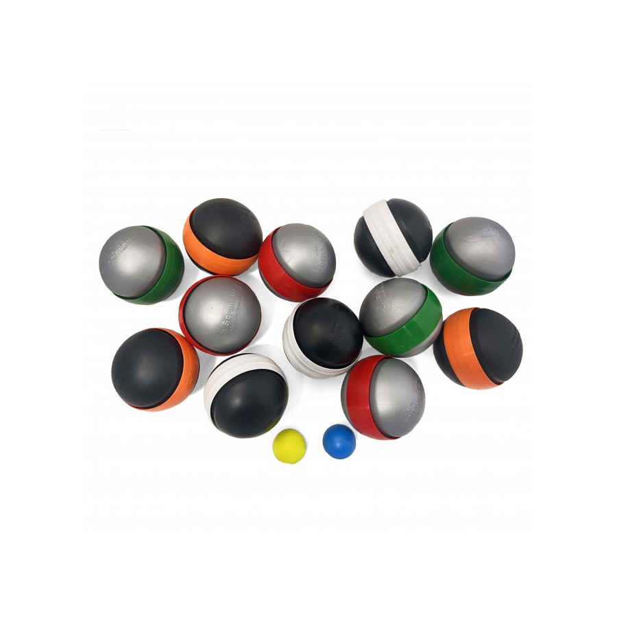 Pack de 12 Schmolles - Rouge/Vert/Blanc/Orange - Pétanque Stock