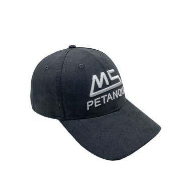 Casquette MS Pétanque Suédine Gris et blanc